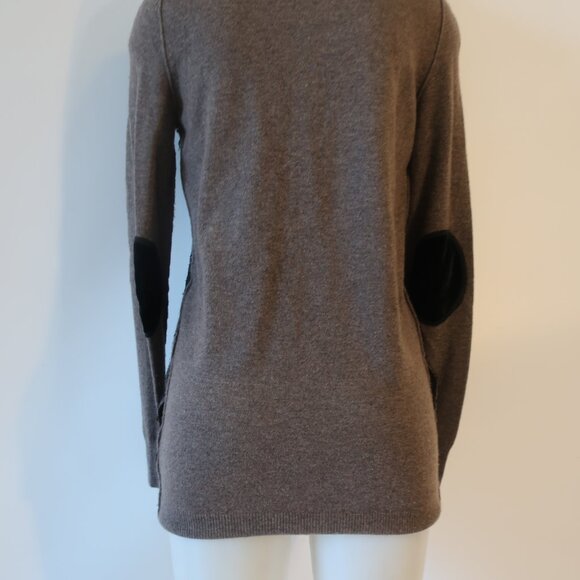 Womens Zhor & Nema Paris Taupe Black V-Neck Wool Cashmere Lace Cardigan M - Picture 10 of 15